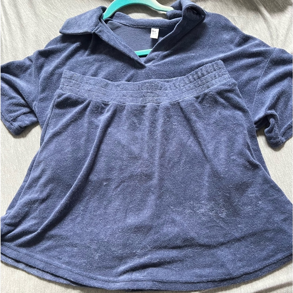 Matching blue terry cloth skort set